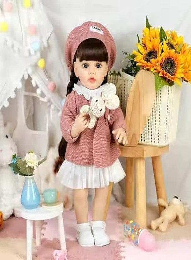 Daji Reborn Baby Dolls Silicone Full Body, Realistic Lifelike Newborn Dolls Girl, Silicone Reborn Baby Doll for Age 3+, Christmas Reborn Gift Set, 22 Inch, Multicolor - Image 4